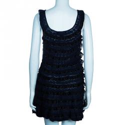 Pre Owned فستان مارك باي مارك جاكوبس دانتيل أسود مدرج XS