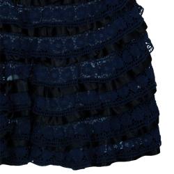 Pre Owned فستان مارك باي مارك جاكوبس دانتيل أسود مدرج XS