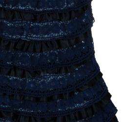 Pre Owned فستان مارك باي مارك جاكوبس دانتيل أسود مدرج XS