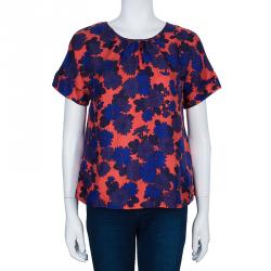 Pre Owned Marc by Marc Jacobs Floral Print Silk Top M
