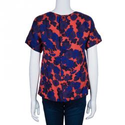 Pre Owned Marc by Marc Jacobs Floral Print Silk Top M