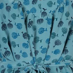 Pre Owned Marc By Marc Jacobs Blue Silk Printed Sleeveless Belted Dress L