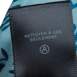 Pre Owned Marc By Marc Jacobs Blue Silk Printed Sleeveless Belted Dress L