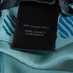 Pre Owned Marc By Marc Jacobs Blue Silk Printed Sleeveless Belted Dress L