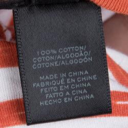 Marc by Marc Jacobs Brick Orange Striped Cotton Jersey Dress XS
