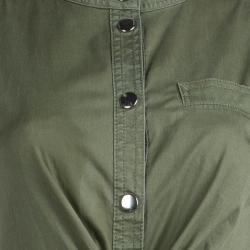 Pre Owned Marc by Marc Jacobs Olive Green Overdyed Cotton Shirt Dress S