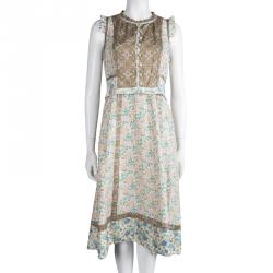 Pre Owned Marc by Marc Jacobs Multicolor Printed Silk Sleeveless Dress S