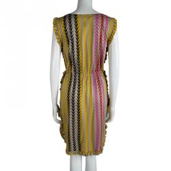 Pre Owned Marc by Marc Jacobs Multicolor Arrowhead Printed Ruffled Sleeveless Dress S