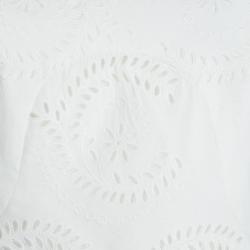 Pre Owned Marc by Marc Jacobs White Eyelet Lace Sleeveless Dress M