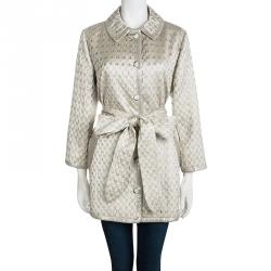 Pre Owned معطف مارك باي مارك جاكوبس جاكار لوريكس  كريمي منقط بحزام M
