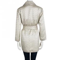 Pre Owned معطف مارك باي مارك جاكوبس جاكار لوريكس  كريمي م نقط بحزام M