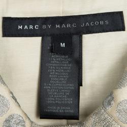 Pre Owned معطف مارك باي مارك جاكوبس جاكار لوريكس  كريمي منقط بحزام M