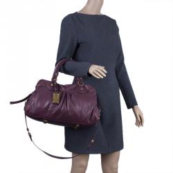 مملوكة مسبقًا Marc by Marc Jacobs Purple Leather Classic Q Groove Shoulder Bag