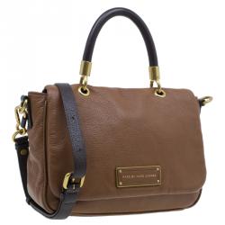 Pre Owned حقيبة مارك باي مارك جاكوبس تو هوت تو هاندل جلد بني ثنائي اللون للكتف