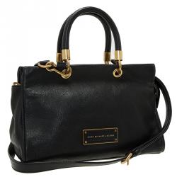 Pre Owned Marc by Marc Jacobs Black Leather Small Too Hot To Handle Tote Bag