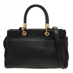 Pre Owned Marc by Marc Jacobs Black Leather Small Too Hot To Handle Tote Bag