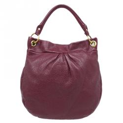 Pre Owned Marc by Marc Jacobs Burgundy Leather Classic Q Hillier Hobo Bag