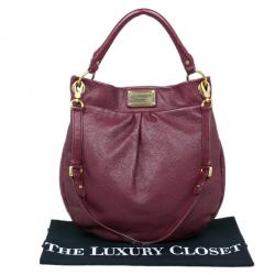 Pre Owned Marc by Marc Jacobs Burgundy Leather Classic Q Hillier Hobo Bag