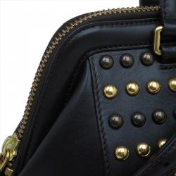مملوكة مسبقًا Marc by Marc Jacobs Dark Brown Leather Studded Thunderdome Satchel