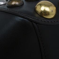 مملوكة مسبقًا Marc by Marc Jacobs Dark Brown Leather Studded Thunderdome Satchel