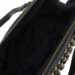 مملوكة مسبقًا Marc by Marc Jacobs Dark Brown Leather Studded Thunderdome Satchel