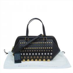 مملوكة مسبقًا Marc by Marc Jacobs Dark Brown Leather Studded Thunderdome Satchel