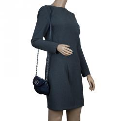 Pre Owned حقيبة كروس مارك باي مارك جاكوبس كلاسيك كيو كارلي جلد أزرق كحلي