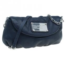 Pre Owned حقيبة كروس مارك باي مارك جاكوبس كلاسيك كيو كارلي جلد أزرق كحلي