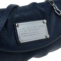 Pre Owned حقيبة كروس مارك باي مارك جاكوبس كلاسيك كيو كارلي جلد أزرق كحلي