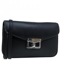 Pre Owned حقيبة كروس مارك باي مارك جاكوبس بيانكا جان أون A ليش جلد أسود