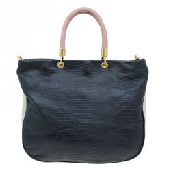 Pre Owned حقيبة يد مارك باي مارك جاكوبس تو هوت تو هاندل جلد نقش سحلية ثلاثي اللون