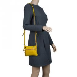 Pre Owned Marc by Marc Jacobs Yellow Pebbled Leather Crossbody Bag