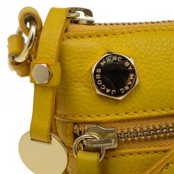 Pre Owned Marc by Marc Jacobs Yellow Pebbled Leather Crossbody Bag
