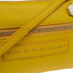 Pre Owned Marc by Marc Jacobs Yellow Pebbled Leather Crossbody Bag