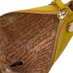 Pre Owned Marc by Marc Jacobs Yellow Pebbled Leather Crossbody Bag