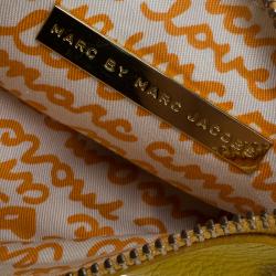 Pre Owned Marc by Marc Jacobs Yellow Pebbled Leather Crossbody Bag