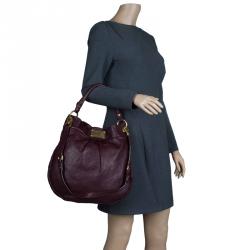 Pre Owned حقيبة هوبو مارك باي مارك جاكوبس كلاسيك كيو هيلير جلد عنابي