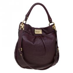 Pre Owned حقيبة هوبو مارك باي مارك جاكوبس كلاسيك كيو هيلير جلد عنابي