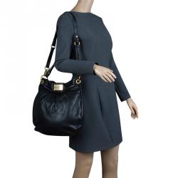 Pre Owned Marc by Marc Jacobs Black Leather Marchive Hilli Hobo