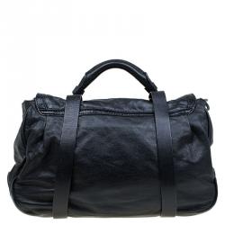 Pre Owned Marc by Marc Jacobs Black Leather Lock'n Roll Rue Satchel