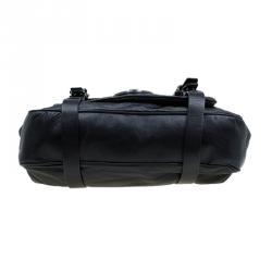 Pre Owned Marc by Marc Jacobs Black Leather Lock'n Roll Rue Satchel