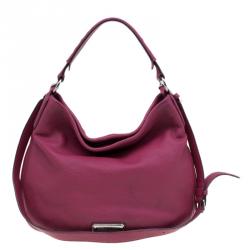 Pre Owned Marc by Marc Jacobs Burgundy Pebbled Leather New Q Hillier Hobo