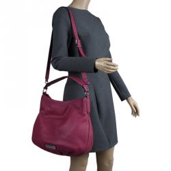 Pre Owned Marc by Marc Jacobs Burgundy Pebbled Leather New Q Hillier Hobo