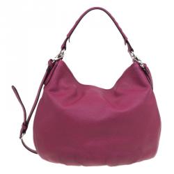 Pre Owned Marc by Marc Jacobs Burgundy Pebbled Leather New Q Hillier Hobo
