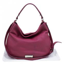 Pre Owned Marc by Marc Jacobs Burgundy Pebbled Leather New Q Hillier Hobo