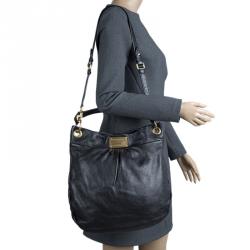 Pre Owned Marc by Marc Jacobs Black Leather Marchive Hilli Hobo