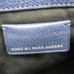 Pre Owned Marc by Marc Jacobs Navy Blue Leather Too Hot To Handle Double Decker Crossbody Bag