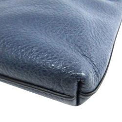 Pre Owned Marc by Marc Jacobs Navy Blue Leather Too Hot To Handle Double Decker Crossbody Bag