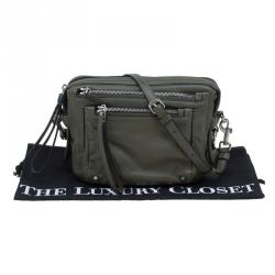 Pre Owned Marc By Marc Jacobs Fatigue Green Leather Crossbody Bag
