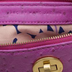 Marc By Marc Jacobs Pink Ostrich Embossed Leather Bently Clutch